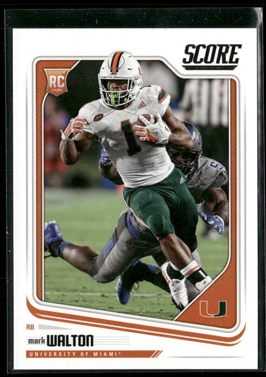 Mark Walton 2018 Score #373 RC Miami Hurricanes