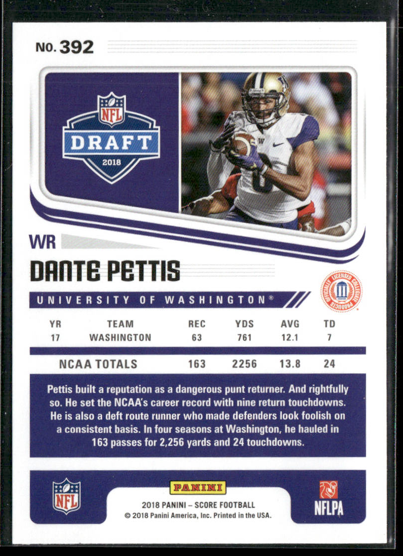Dante Pettis 2018 Score #392 RC Washington Huskies