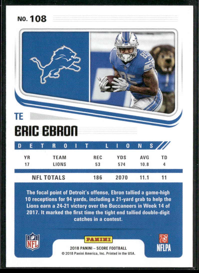 Eric Ebron 2018 Score #108 Detroit Lions