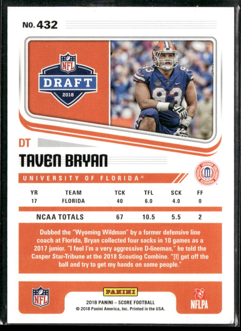 Taven Bryan 2018 Score #432 Florida Gators