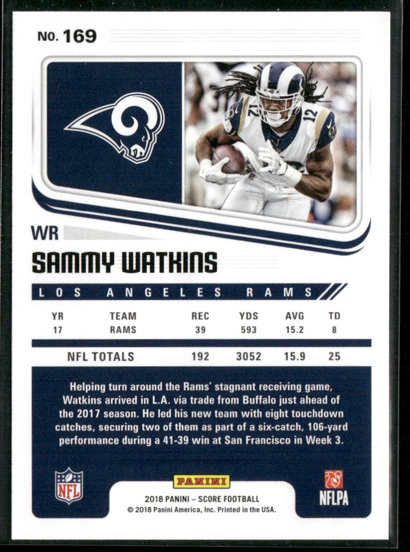 Sammy Watkins 2018 Score #169 Los Angeles Rams