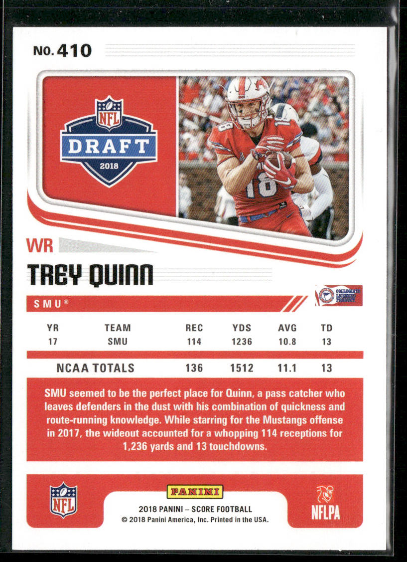 Trey Quinn 2018 Score Gold #410 SMU Mustangs