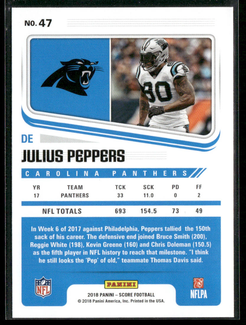 Julius Peppers 2018 Score #47 Carolina Panthers