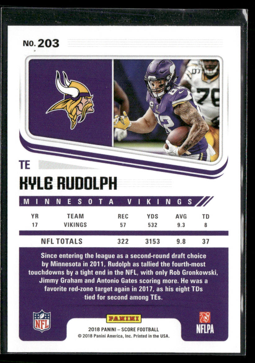 Kyle Rudolph 2018 Score #203 Minnesota Vikings