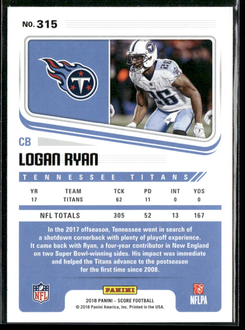 Logan Ryan 2018 Score #315 Tennessee Titans