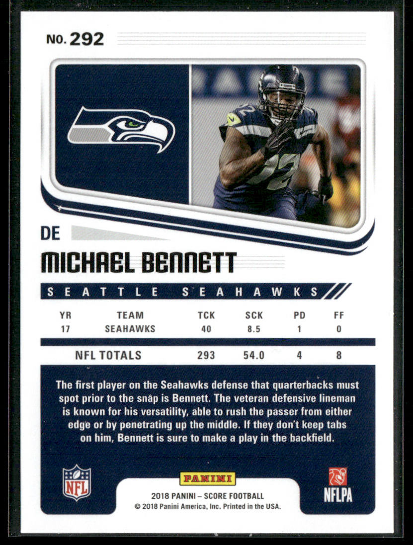 Michael Bennett 2018 Score #292 Seattle Seahawks