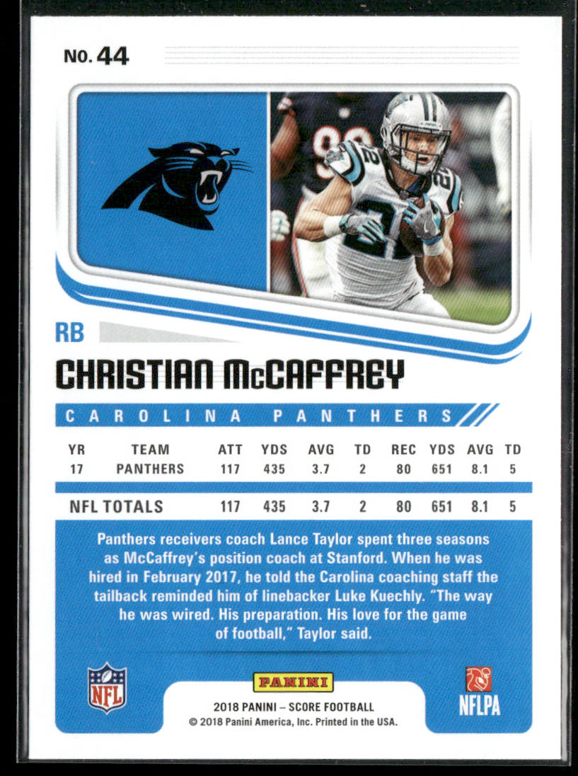 Christian McCaffrey 2018 Score #44 Carolina Panthers