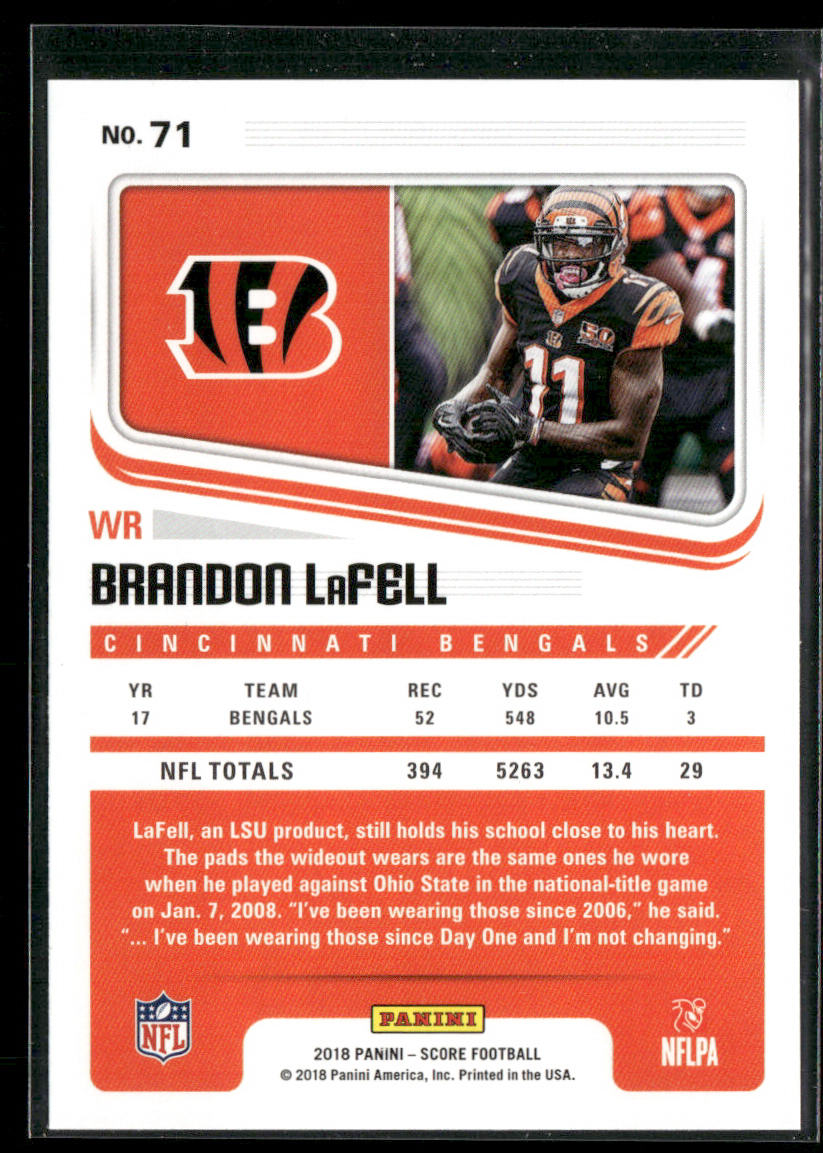 Brandon LaFell 2018 Score #71 Cincinnati Bengals