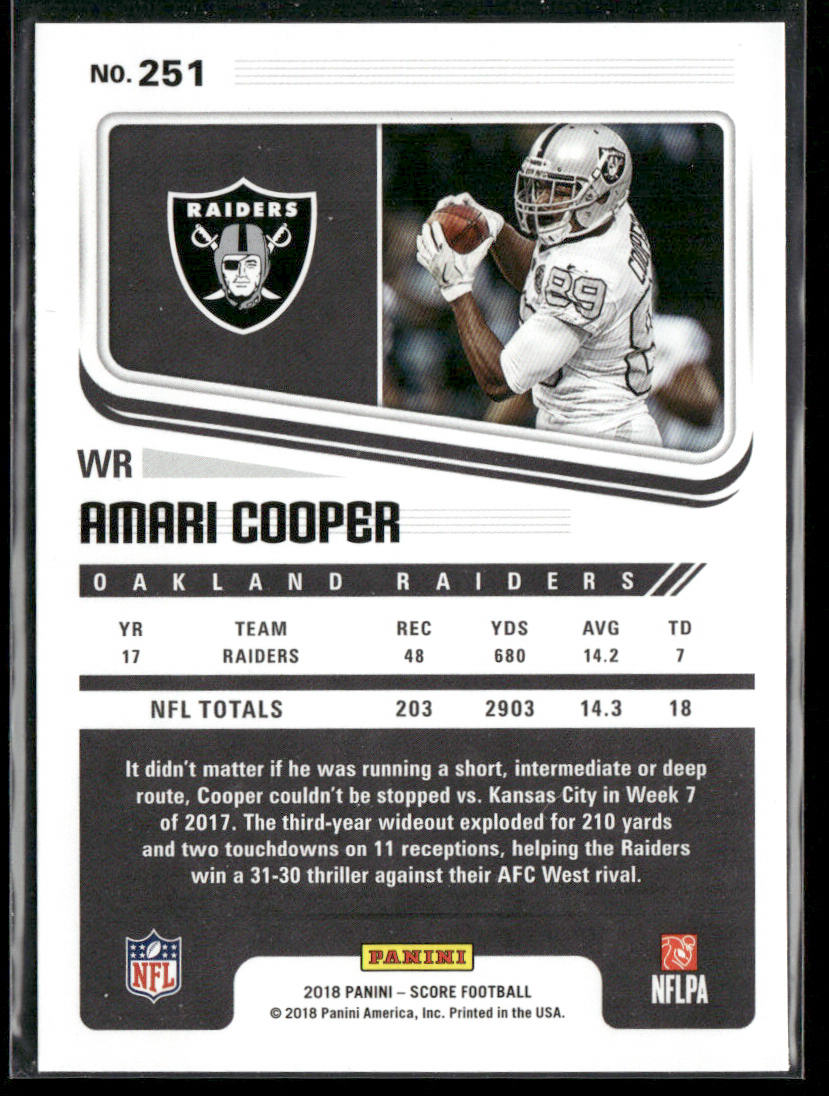 Amari Cooper 2018 Score #251 Oakland Raiders