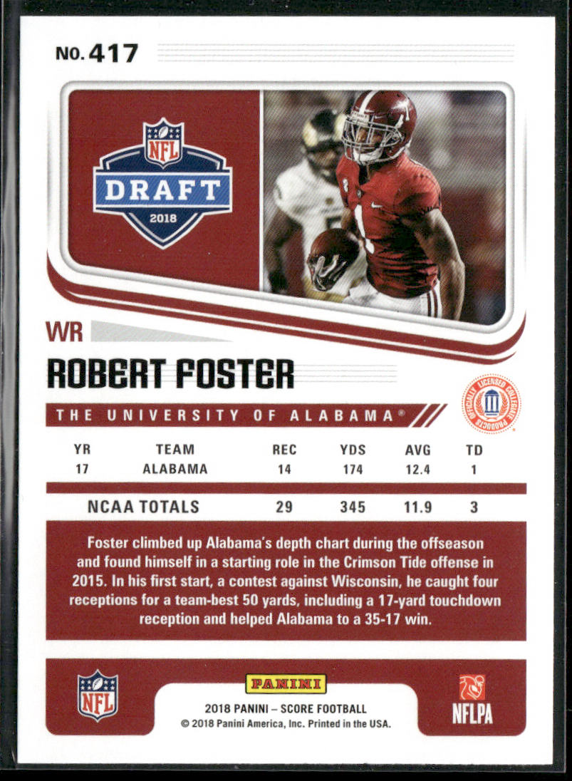 Robert Foster 2018 Score #417 Alabama Crimson Tide