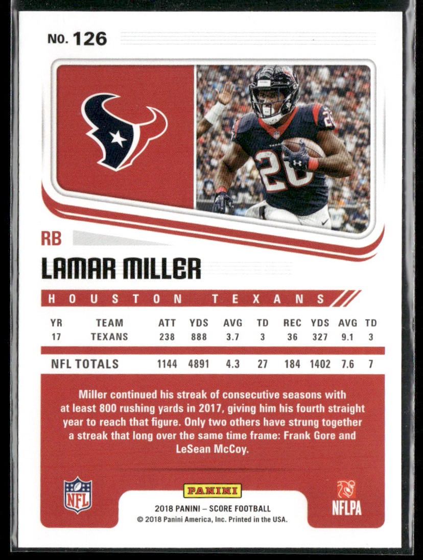 Lamar Miller 2018 Score #126 Houston Texans