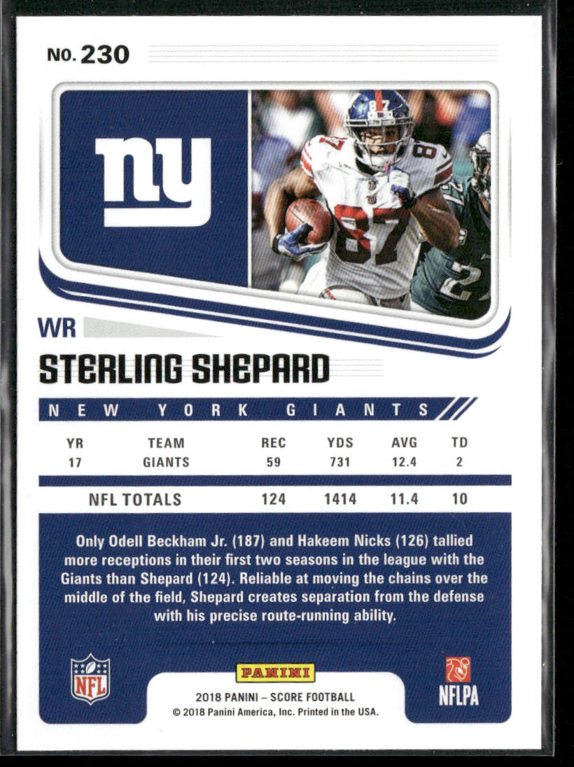 Sterling Shepard 2018 Score #230 New York Giants