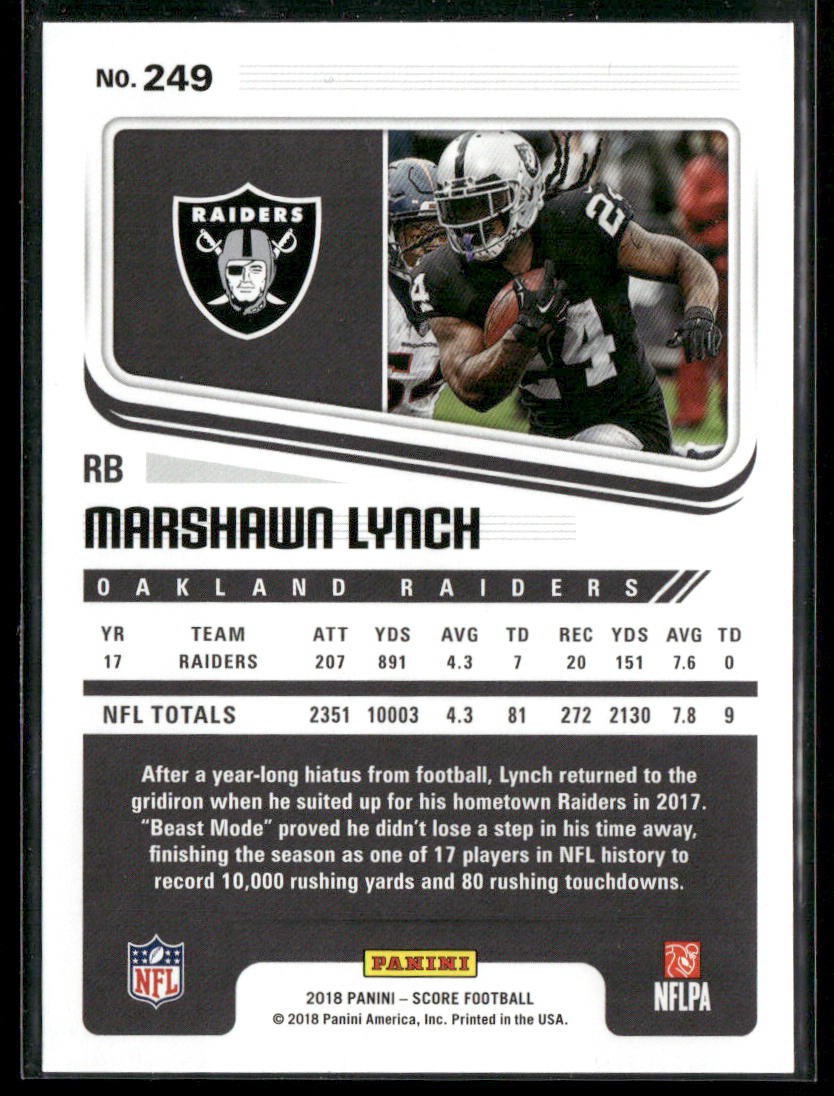 Marshawn Lynch 2018 Score #249 Oakland Raiders