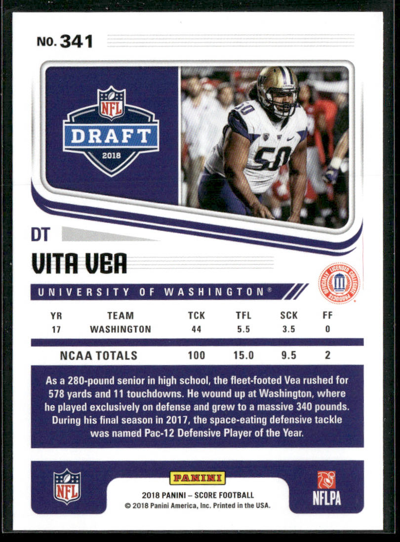 Vita Vea 2018 Score #341 Washington Huskies