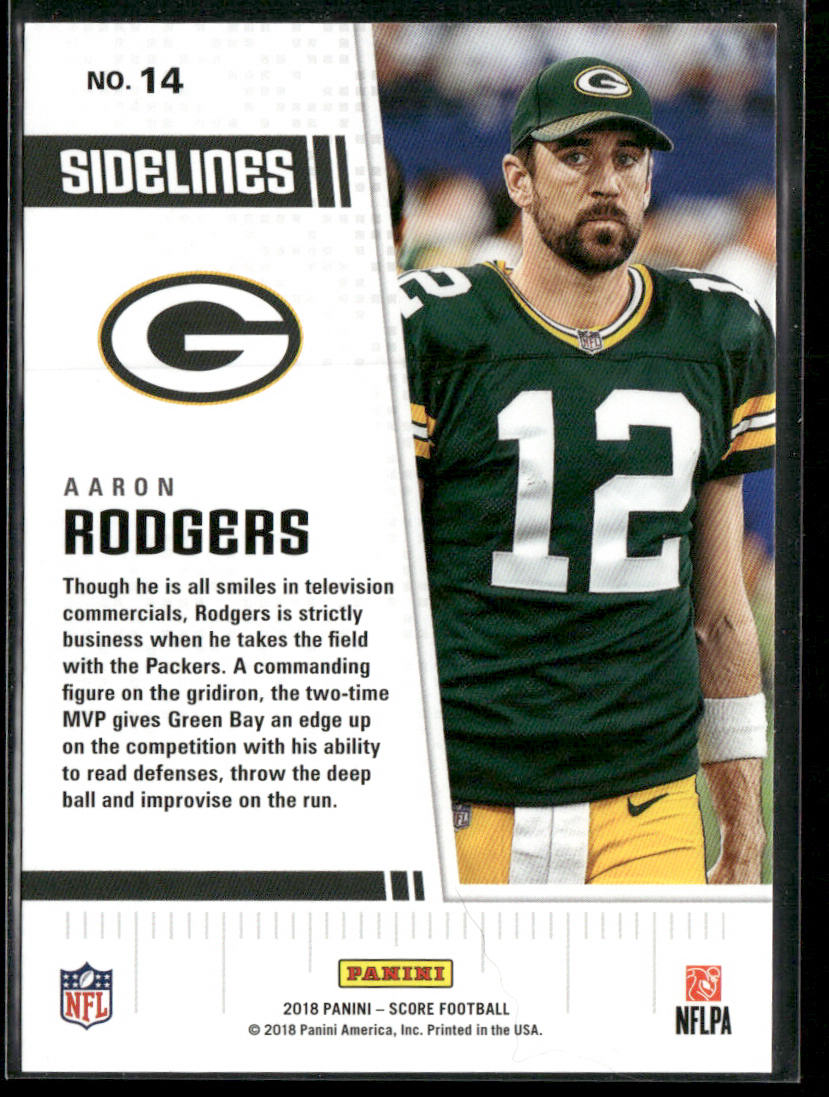 Aaron Rodgers 2018 Score Sidelines #14 Green Bay Packers