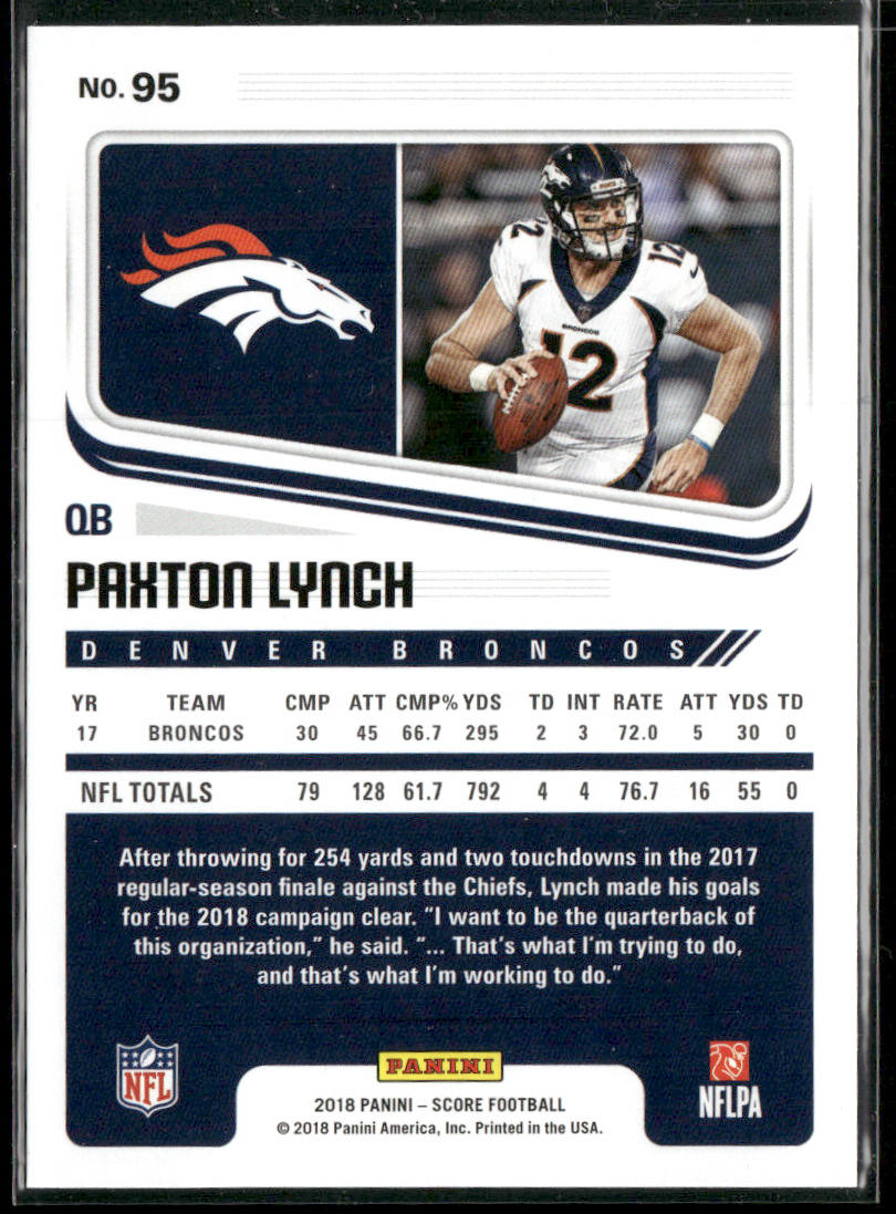 Paxton Lynch 2018 Score #95 Denver Broncos