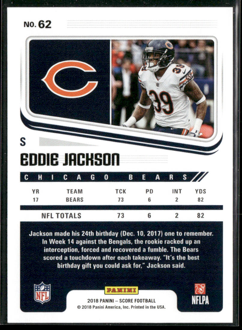 Eddie Jackson 2018 Score #62 Chicago Bears