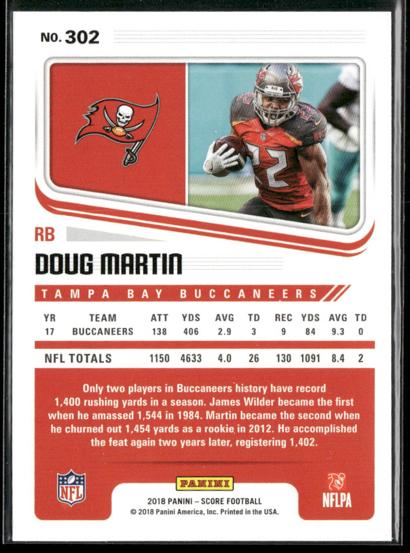 Doug Martin 2018 Score #302 Tampa Bay Buccaneers