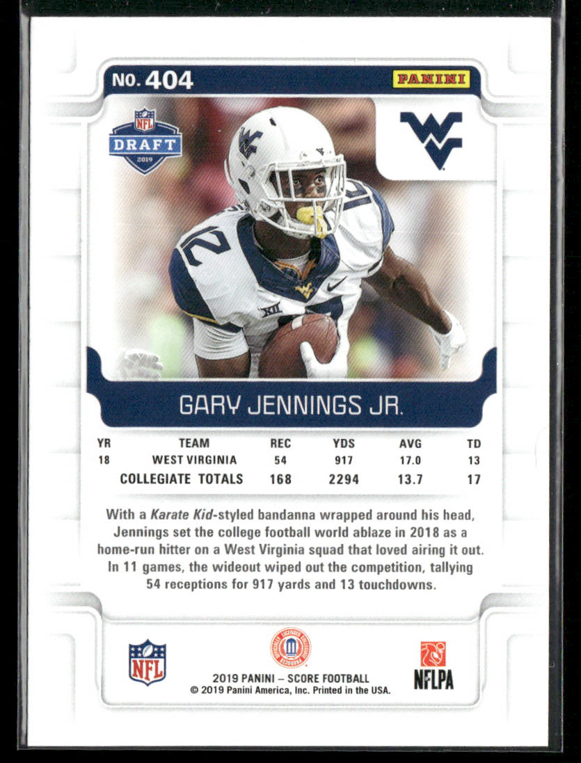 Gary Jennings Jr. 2019 Score #404 RC West Virginia Mountaineers