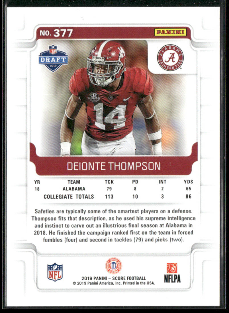 Deionte Thompson 2019 Score #377 RC Alabama Crimson Tide
