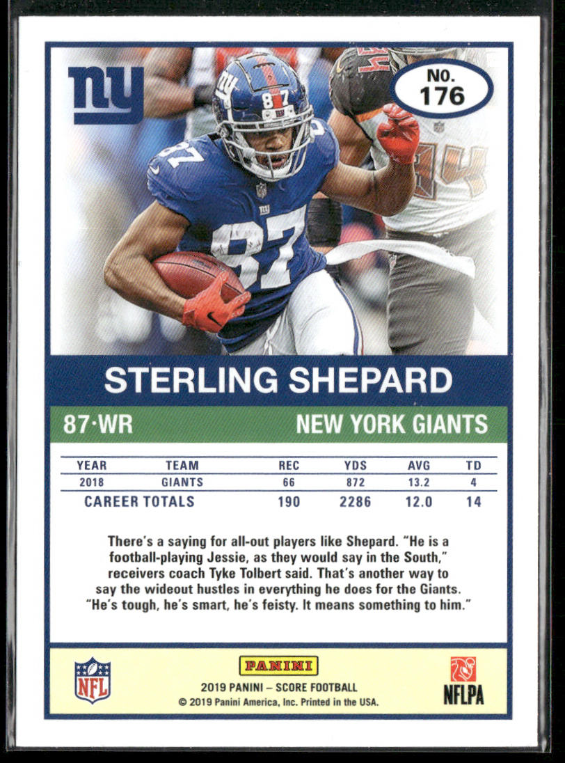 Sterling Shepard 2019 Score #176 New York Giants