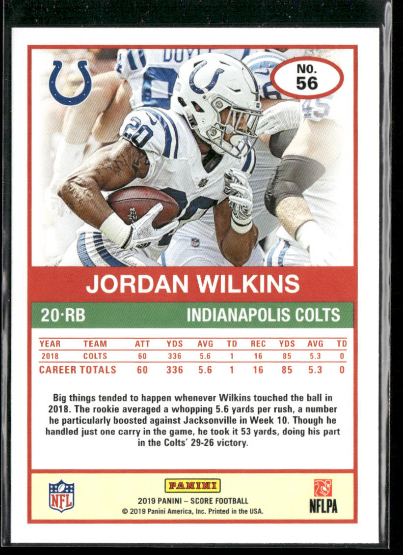 Jordan Wilkins 2019 Score #56 Indianapolis Colts