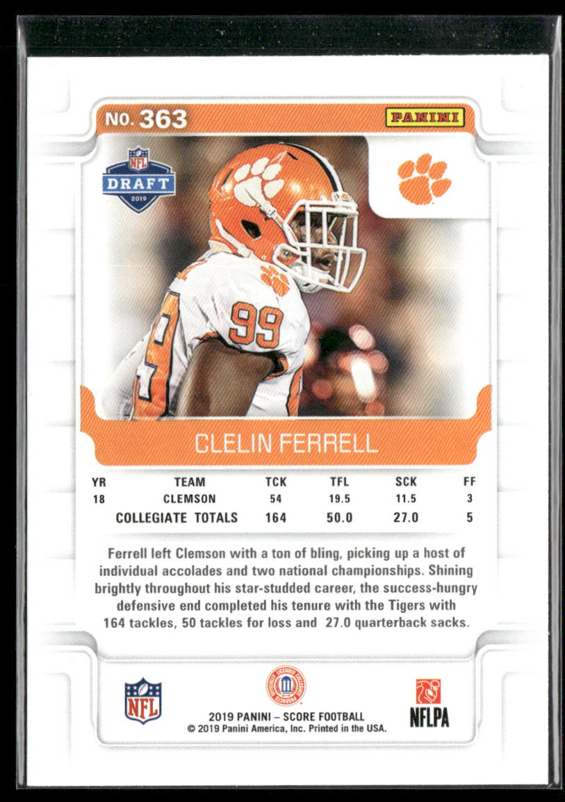 Clelin Ferrell 2019 Score #363 RC Clemson Tigers