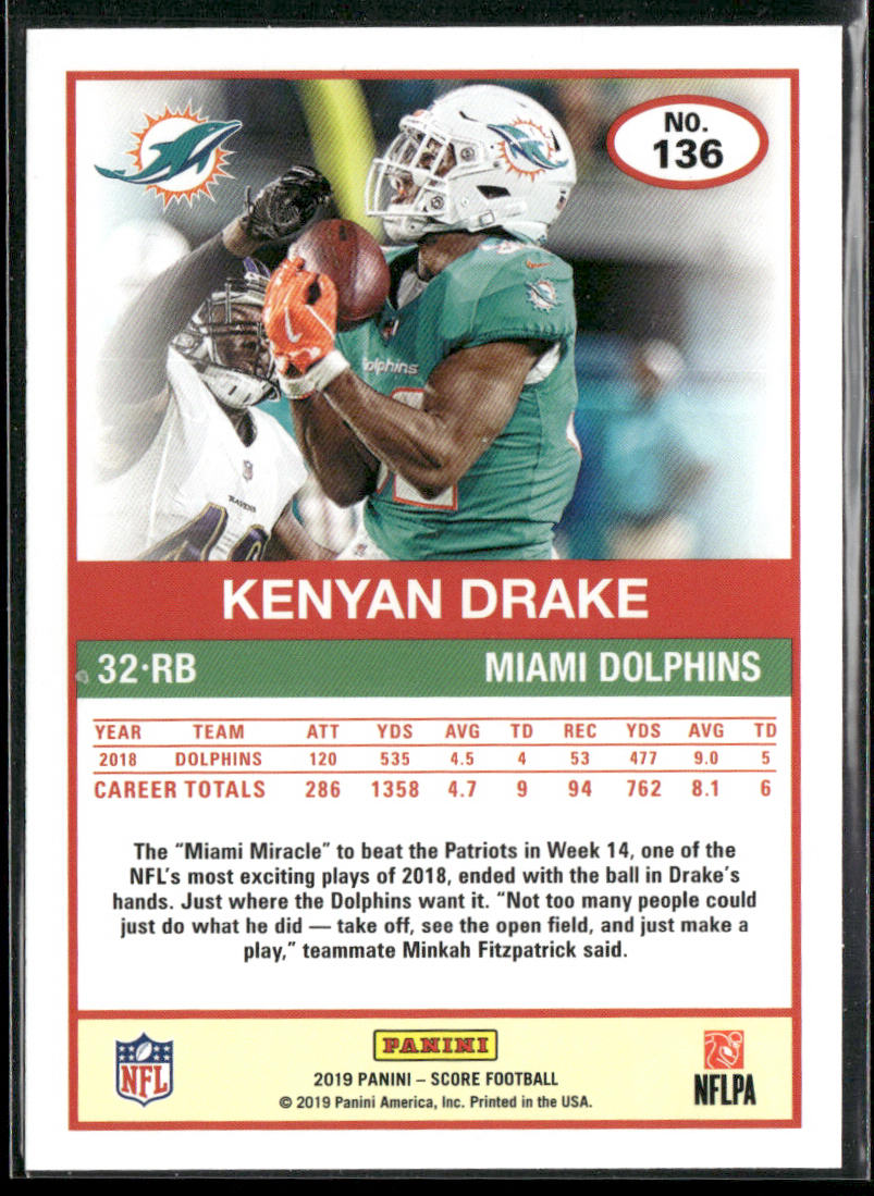 Kenyan Drake 2019 Score #136 Miami Dolphins