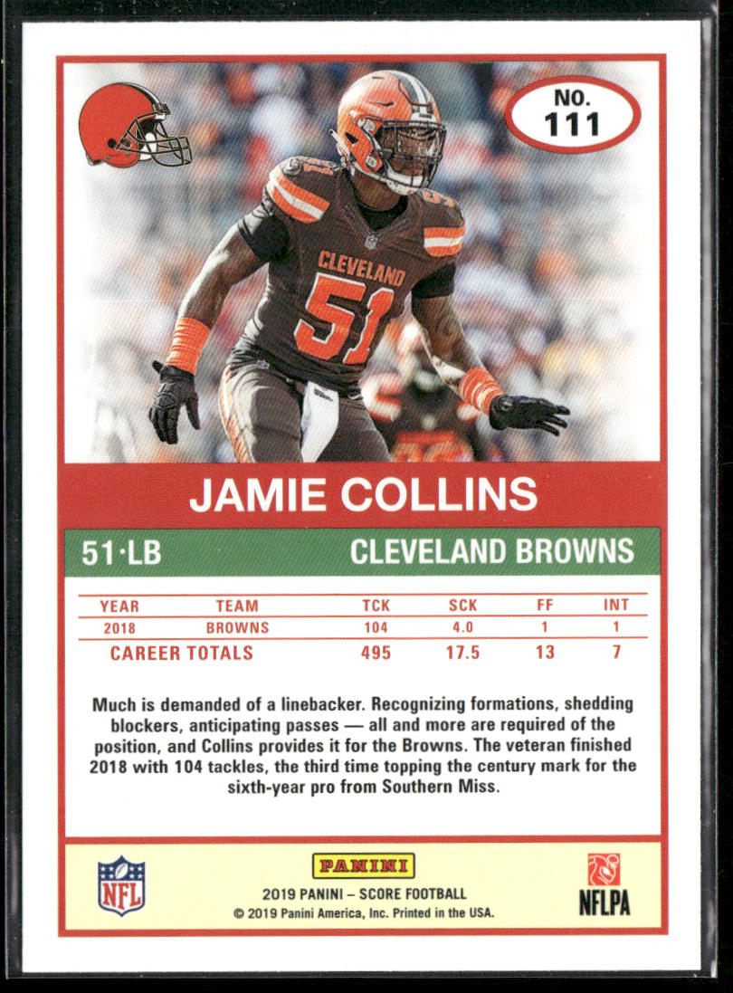 Jamie Collins 2019 Score #111 Cleveland Browns