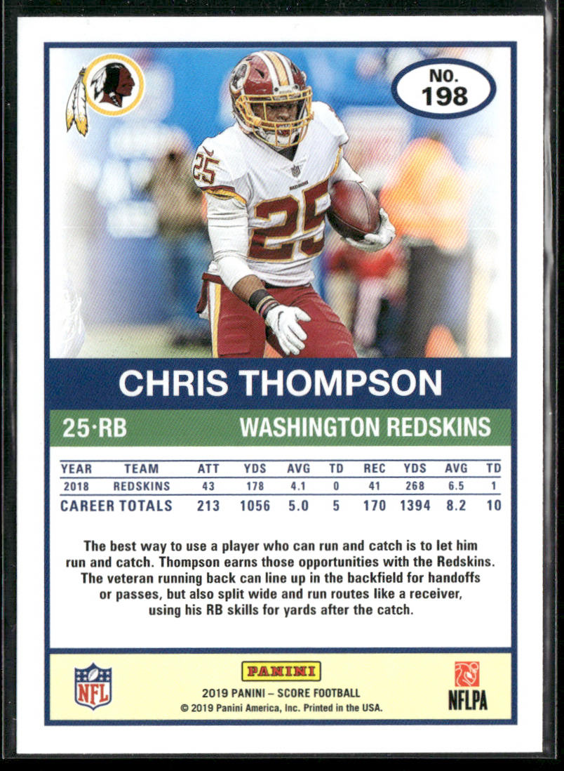 Chris Thompson 2019 Score #198 Washington Redskins