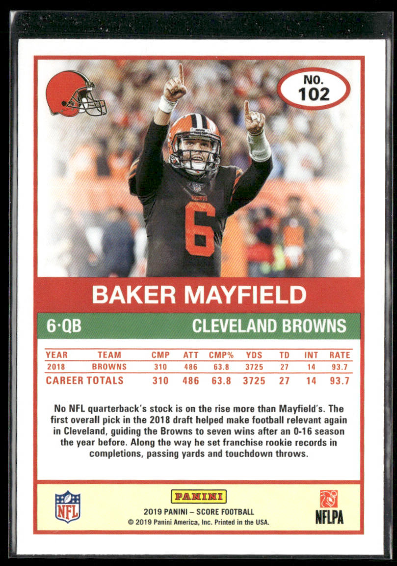 Baker Mayfield 2019 Score #102 Cleveland Browns