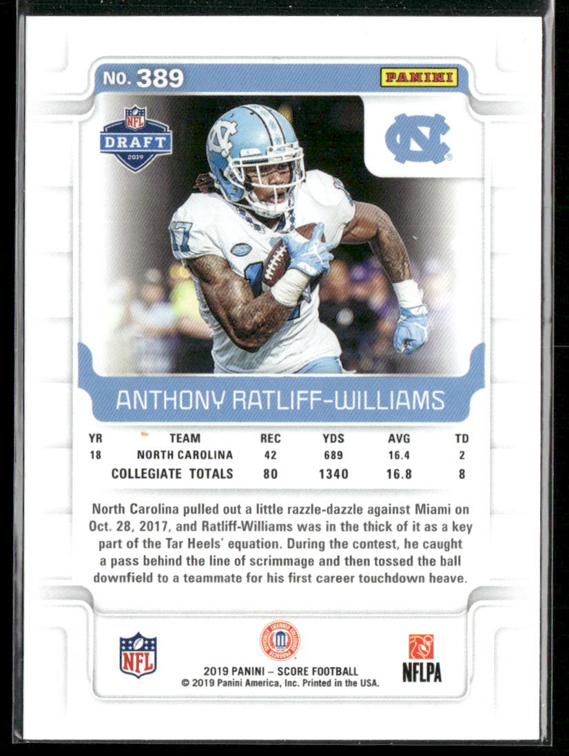 Anthony Ratliff-Williams 2019 Score #389 RC North Carolina Tar Heels