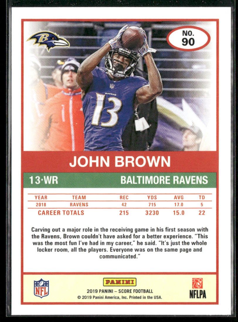John Brown 2019 Score #90 Baltimore Ravens