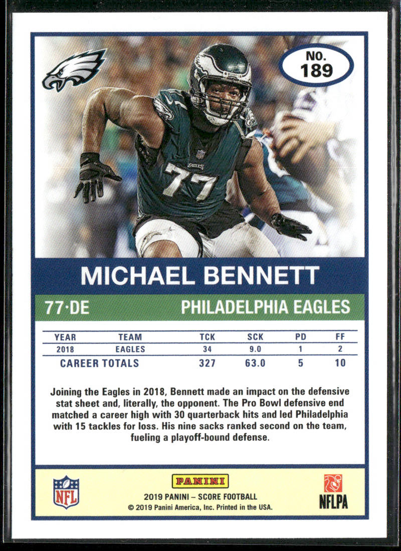 Michael Bennett 2019 Score #189 Philadelphia Eagles