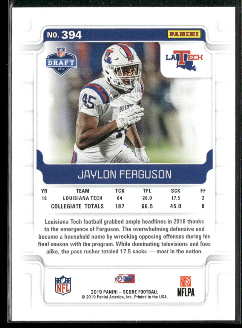 Jaylon Ferguson 2019 Score #394 RC Louisiana Tech Bulldogs