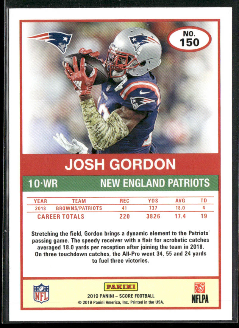 Josh Gordon 2019 Score #150 New England Patriots