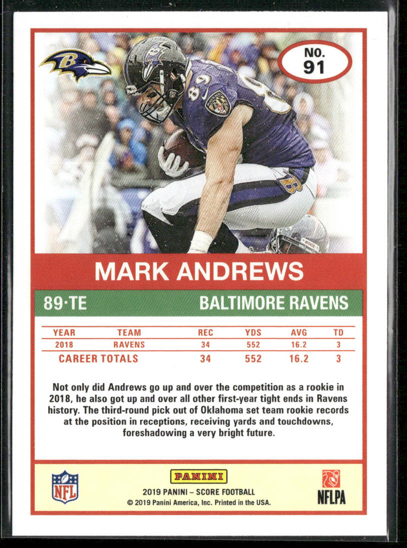 Mark Andrews 2019 Score #91 Baltimore Ravens