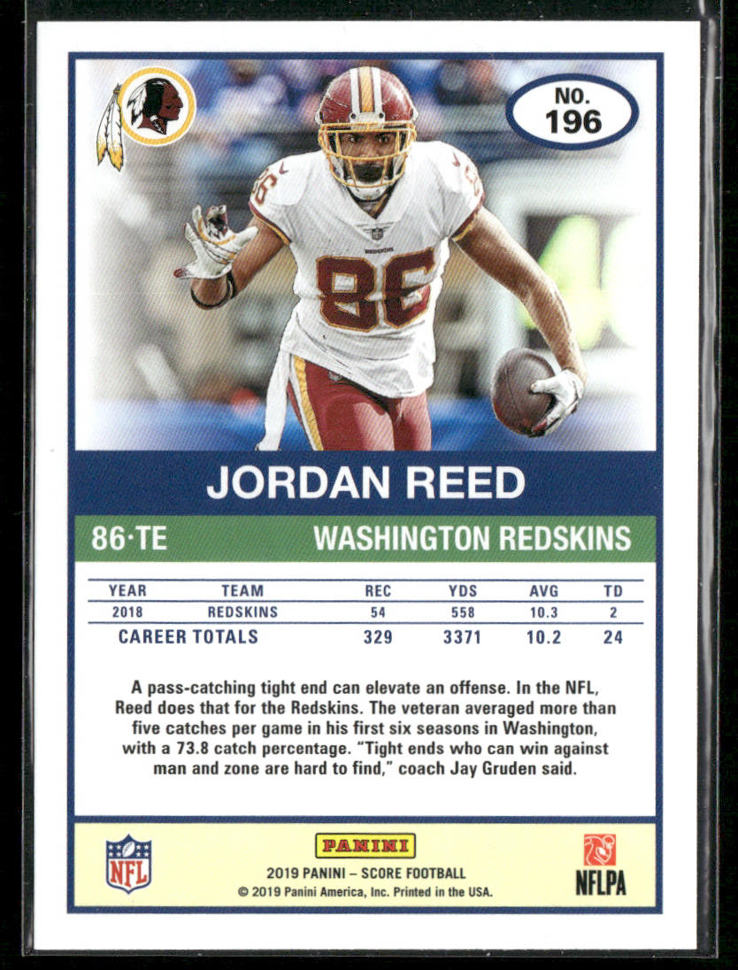 Jordan Reed 2019 Score #196 Washington Redskins