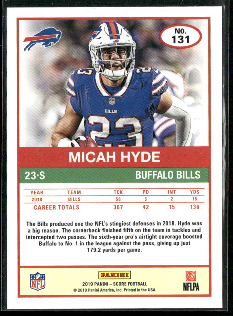 Micah Hyde 2019 Score #131 Buffalo Bills