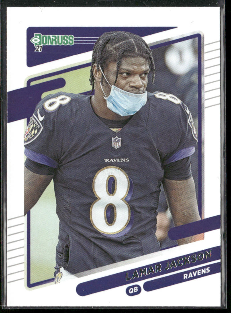 Lamar Jackson 2021 Donruss #239b No Helmet Baltimore Ravens