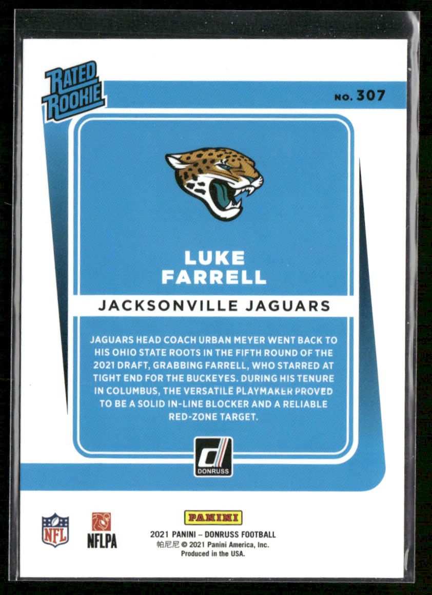 Luke Farrell 2021 Donruss #307 RC Jacksonville Jaguars