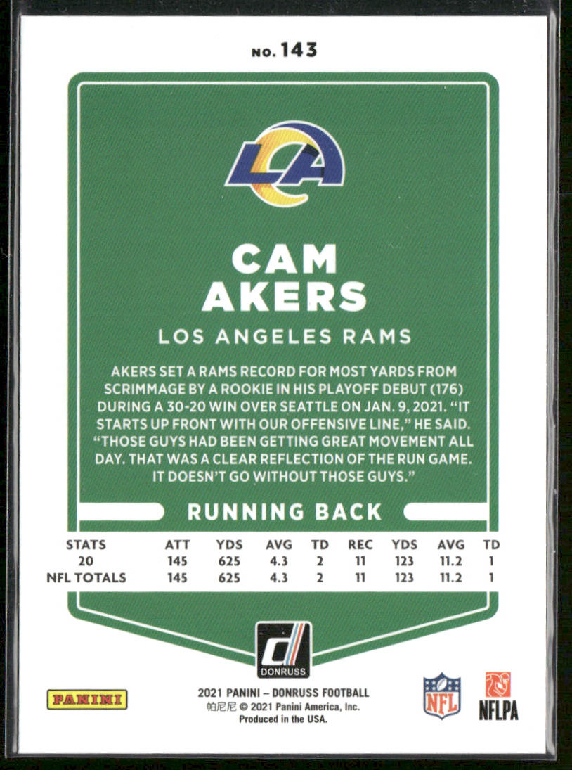Cam Akers 2021 Donruss #143 Los Angeles Rams