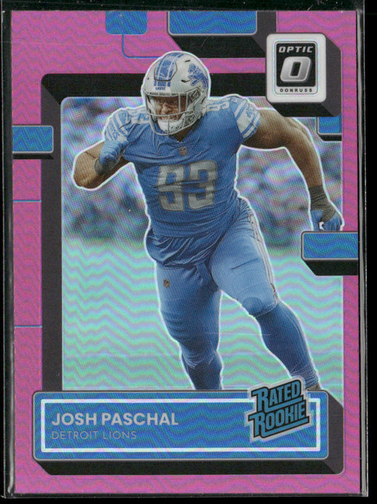 Josh Paschal 2022 Donruss Optic Pink #267 RC Detroit Lions