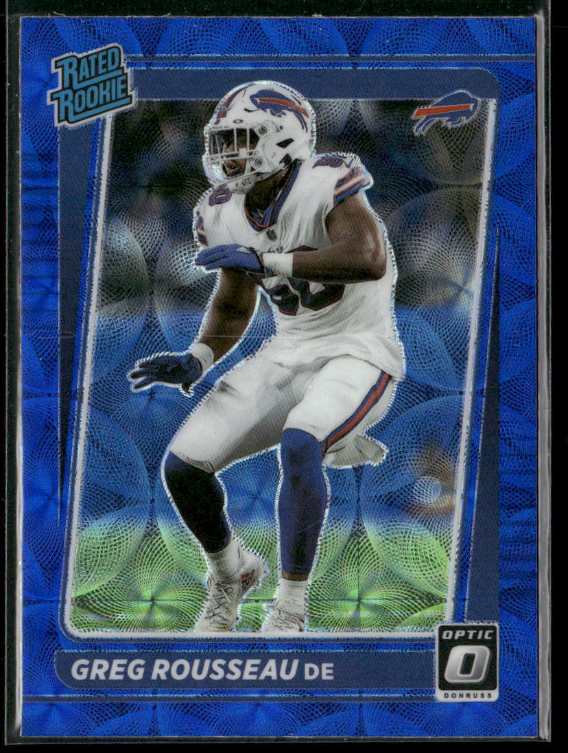 Greg Rousseau 2021 Donruss Optic Blue Scope #253 RC Buffalo Bills