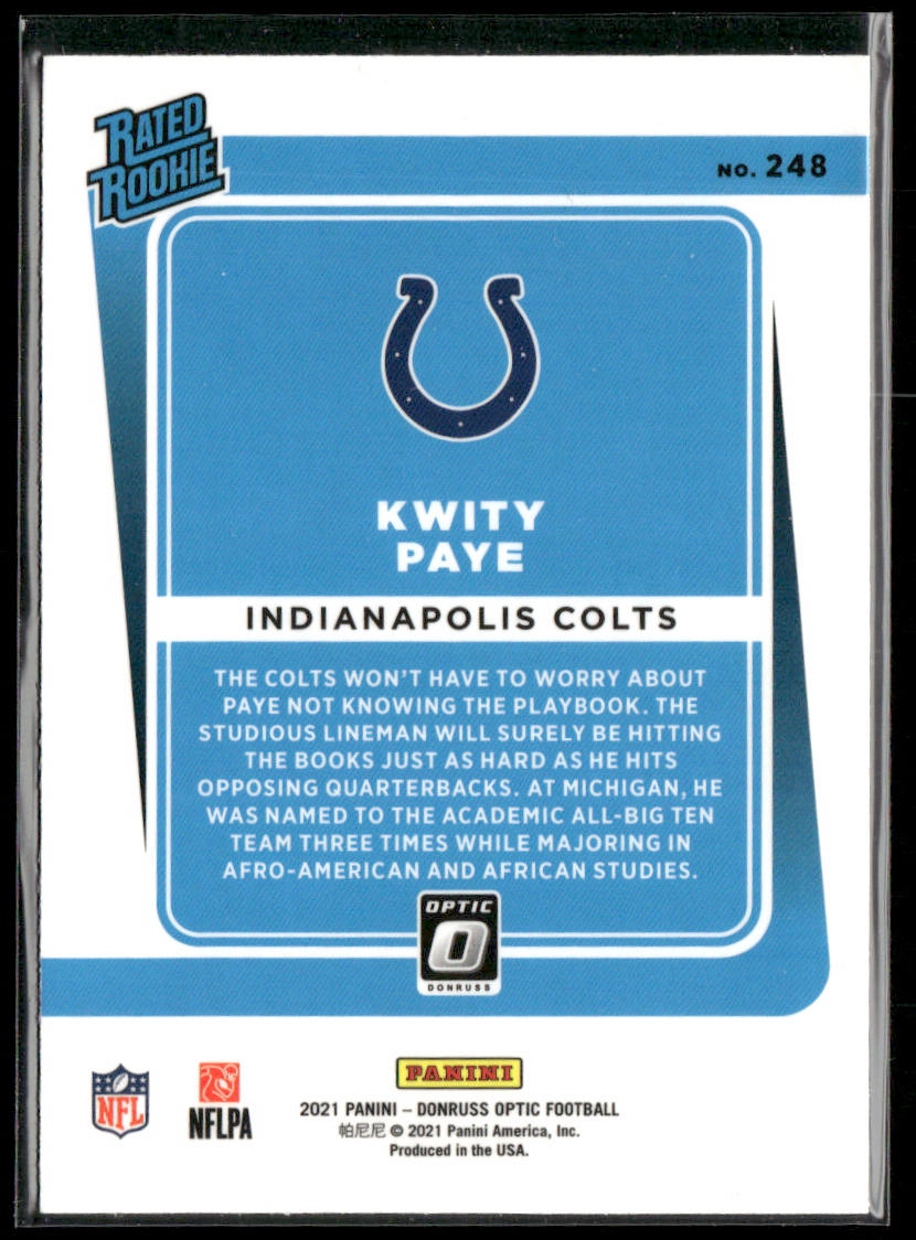 Kwity Paye 2021 Donruss Optic #248 RC Indianapolis Colts