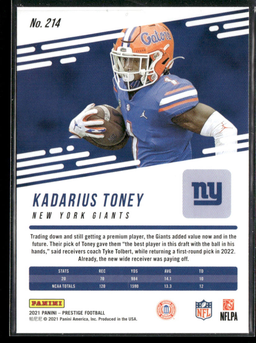 Kadarius Toney 2021 Panini Prestige #214 RC New York Giants