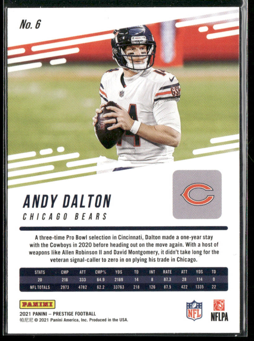 Andy Dalton 2021 Panini Prestige #6 Chicago Bears