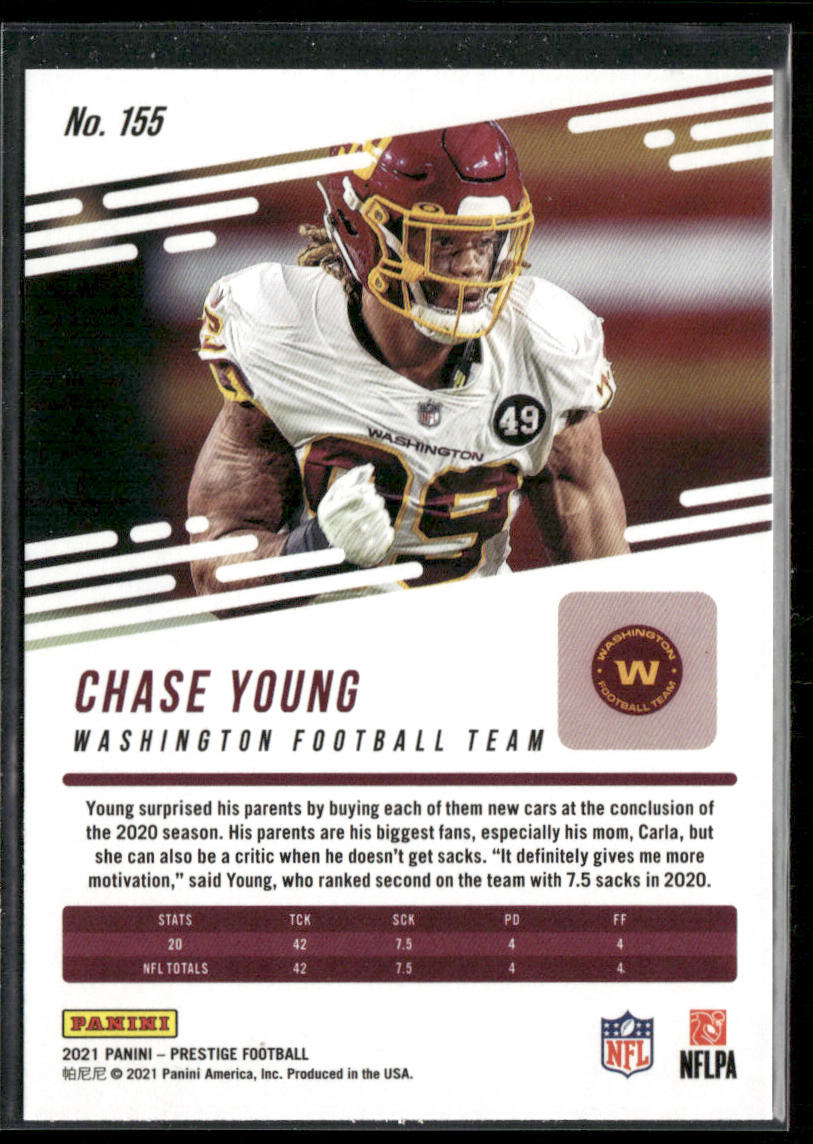 Chase Young 2021 Panini Prestige Xtra Points Astral #155 Washington