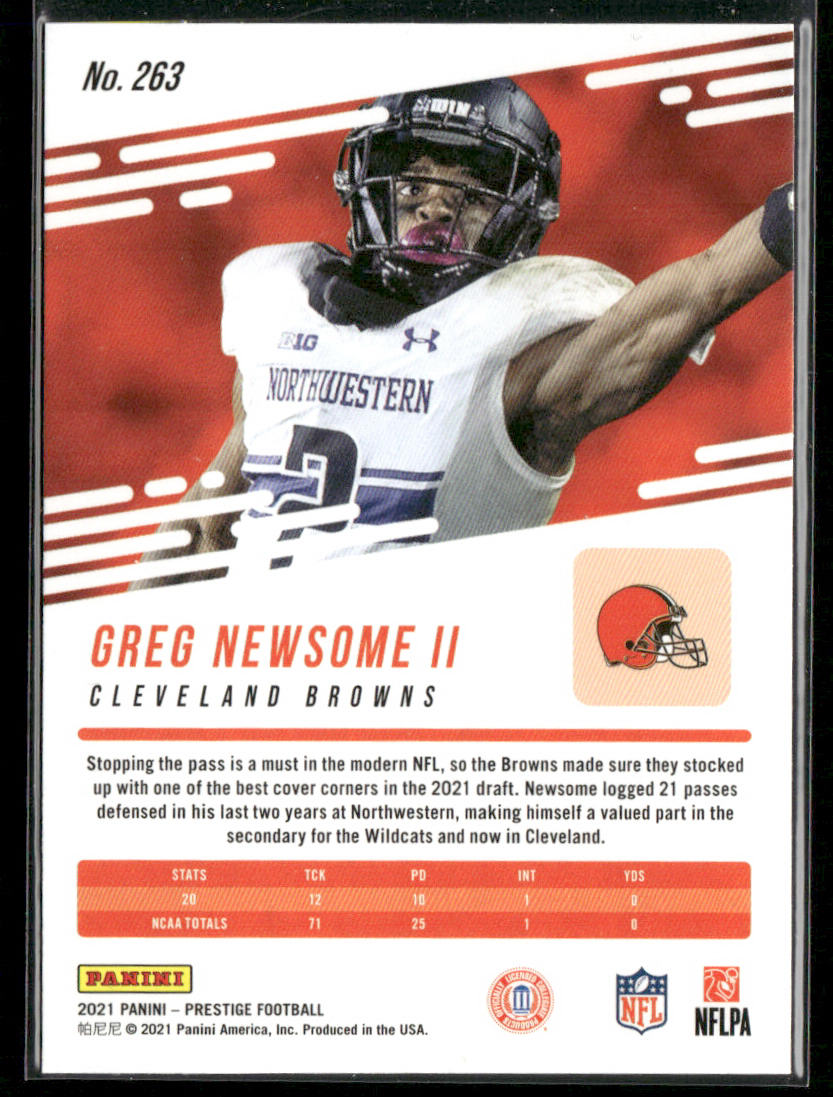 Greg Newsome II 2021 Panini Prestige #263 RC Cleveland Browns