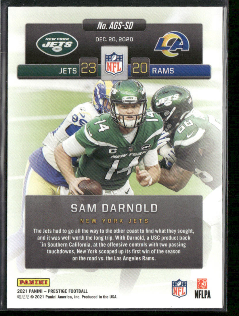 Sam Darnold 2021 Panini Prestige Any Given Sunday #AGS-SD New York Jets